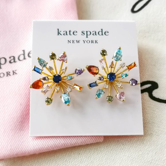 Kate Spade Jewelry - Kate Spade Floral Delicate Statement Earrings - Firework Floral Multi  Gold